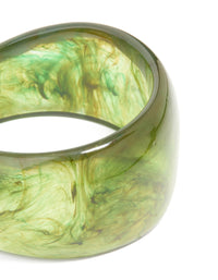 Smoky Green Acrylic Wavy Bangle - link has visual effect only