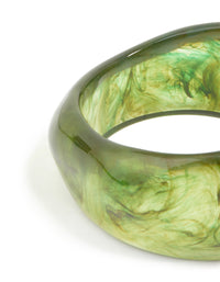 Smoky Green Acrylic Wavy Bangle - link has visual effect only