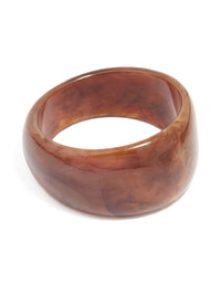 Brown Acrylic Marble Wavy Bangle - link has visual effect only