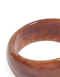 Brown Acrylic Marble Wavy Bangle - link has visual effect only