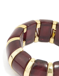 Gold Dark Red Acrylic Bangle - link has visual effect only
