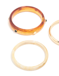 Gold & Brown Acrylic Bangles 3-Pack - link has visual effect only