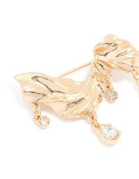 Gold Diamante Drop Molten Brooch - link has visual effect only