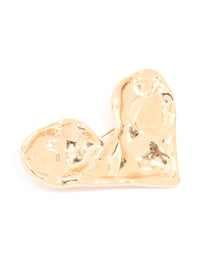 Gold Molten Large Heart Brooch - link has visual effect only