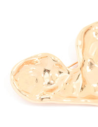 Gold Molten Large Heart Brooch - link has visual effect only