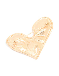 Gold Molten Large Heart Brooch - link has visual effect only