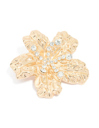 Gold Floral Diamante Brooch - link has visual effect only