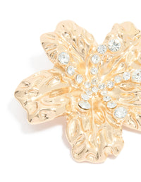 Gold Floral Diamante Brooch - link has visual effect only