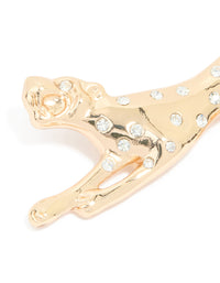 Gold Diamante Jaguar Brooch - link has visual effect only