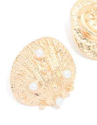 Gold Shell Brooches 2-Pack - link has visual effect only