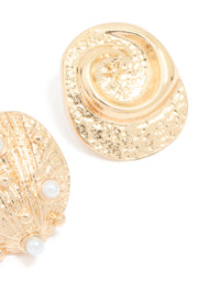 Gold Shell Brooches 2-Pack - link has visual effect only