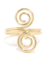 Gold Plated Double Swirl Ring - link has visual effect only