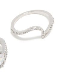 Silver Cubic Zirconia Puzzle Stacking Rings 2-Pack - link has visual effect only