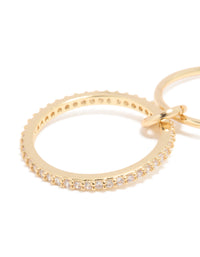 Gold Plated Cubic Zirconia Simple 1 Loop Ring - link has visual effect only