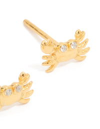 Gold Plated Sterling Silver Cubic Zirconia Crab Earrings - link has visual effect only