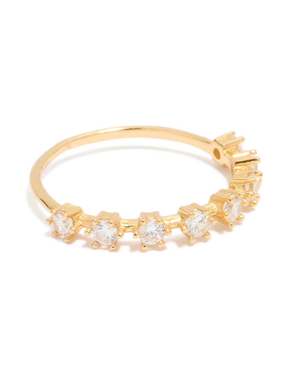 Gold Plated Sterling Silver Cubic Zirconia Half Eternity Ring