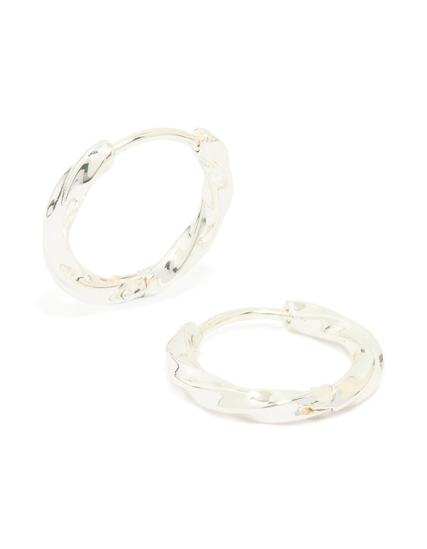 Waterproof Stainless Steel Twisted Hoop Earrings
