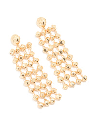 Gold Long Layered Rounded Drop Earrings - link has visual effect only