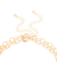 Gold Iridescent Beaded & Disc Charm Layered Necklace - link has visual effect only