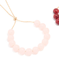 Gold Beaded Toggle Bracelets 2-Pack - link has visual effect only