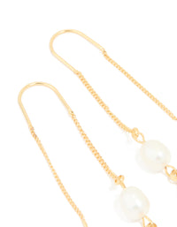 Gold Plated Freshwater Pearl & Amethyst Teardrop Thread Through Earrings - link has visual effect only