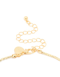 Gold Plated Rose Quartz & Bead Necklace - link has visual effect only