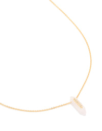 Gold Plated Rose Quartz & Cubic Zirconia Pendant Necklace - link has visual effect only