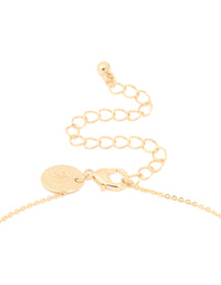 Gold Plated Rose Quartz & Cubic Zirconia Pendant Necklace - link has visual effect only