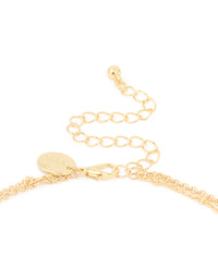 Gold Plated Purple Semi Precious Stone Droplet Layered Y-Necklace - link has visual effect only