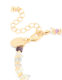Gold Plated Mixed Semi Precious Stone Disc Bracelet - link has visual effect only