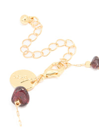 Gold Plated Multicoloured Medium Semi Precious Stone Chip Bracelet - link has visual effect only