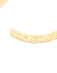 Gold Plated Rose Quartz Celestial Open Wrist Cuff - link has visual effect only