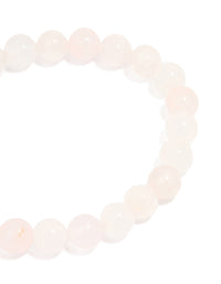 Gold Plated Round Rose Quartz Stretch Bracelet - link has visual effect only