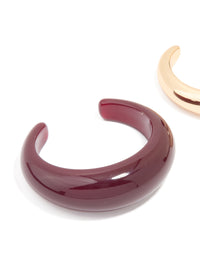 Gold & Dark Red Acrylic Bubble Wrist Cuffs 2-Pack - link has visual effect only