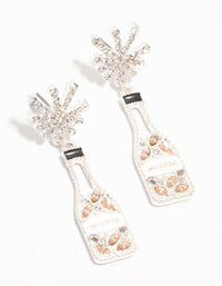 Silver Diamante Champagne Drop Earrings - link has visual effect only