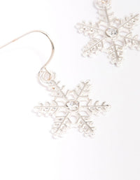 Silver Diamante Snowflake Drop Earrings - link has visual effect only
