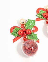 Gold Holly With Bow Shaker Earrings - link has visual effect only