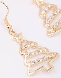 Gold Diamante Outline Tree Earrings - link has visual effect only
