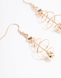 Gold Spiral Festive Tree Earrings - link has visual effect only