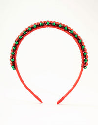 Red & Green Xmas Bells Headband - link has visual effect only