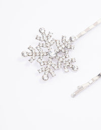 Silver Snowflake Hair Pins 2-Pack - link has visual effect only
