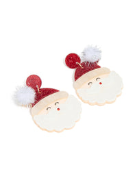 Red Acrylic Santa Head Earrings - link has visual effect only