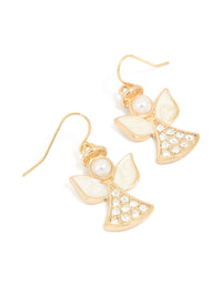 Gold Diamante Angel Drop Earrings - link has visual effect only