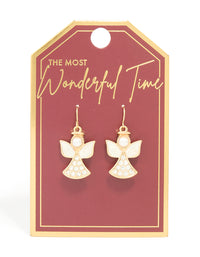 Gold Diamante Angel Drop Earrings - link has visual effect only