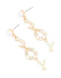 Gold Pearl 'Joy' Drop Earrings - link has visual effect only