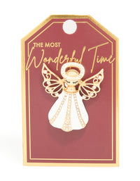 Gold Diamante Angel Brooch - link has visual effect only