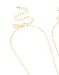 Kids Gold Pink BFF Heart Necklaces 3-Pack - link has visual effect only