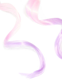Kids Pink & Purple Faux Hair Heart Clips Pack - link has visual effect only