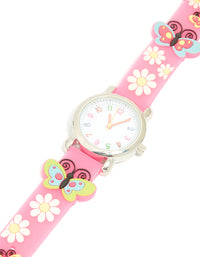 Kids Pink Butterfly & Daisy Watch - link has visual effect only