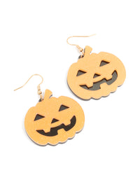 Orange Acrylic Diamante Pumpkin Drop Earrings - link has visual effect only